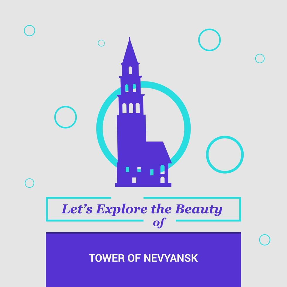 lascia Esplorare il bellezza di Torre di nevyansk Russia nazionale punti di riferimento vettore