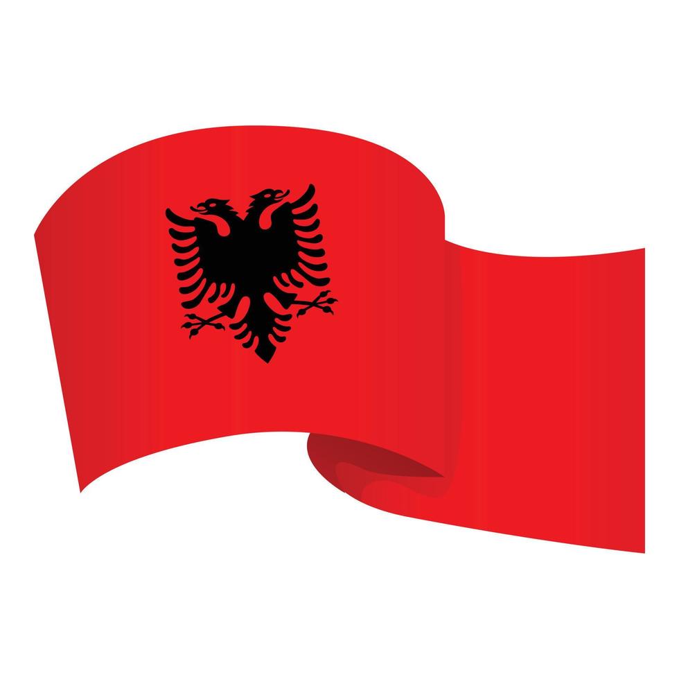rosso bandiera Albania icona cartone animato vettore. Europa capitale vettore