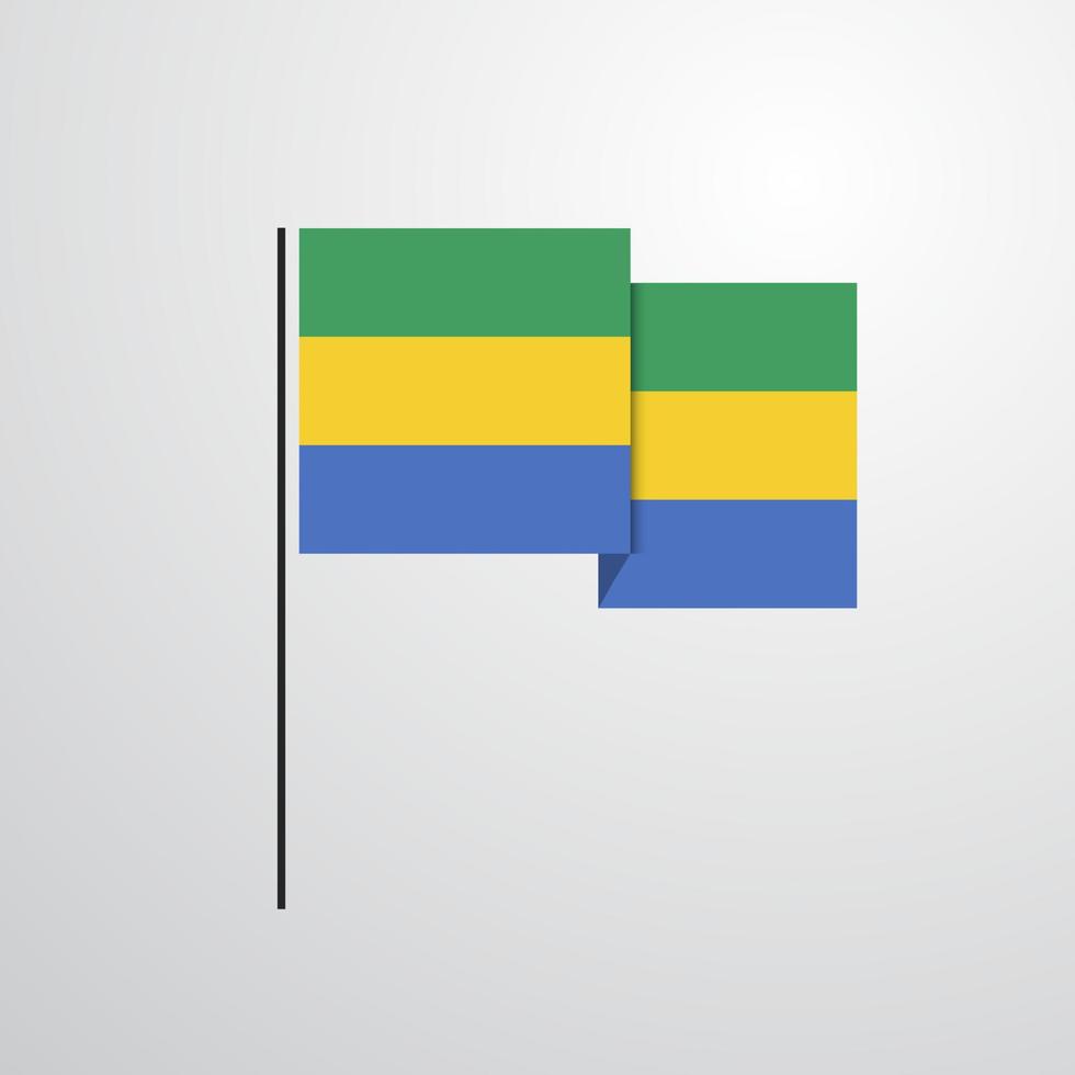 Gabon agitando bandiera design vettore