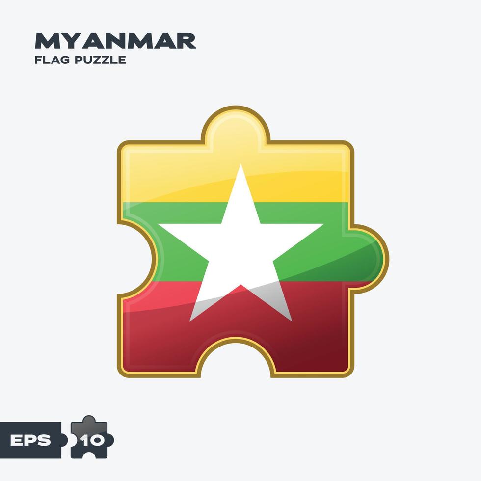 Myanmar bandiera puzzle vettore