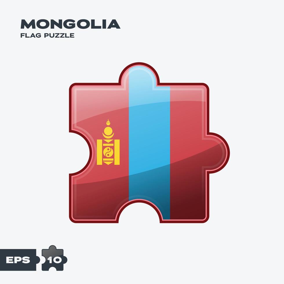 Mongolia bandiera puzzle vettore