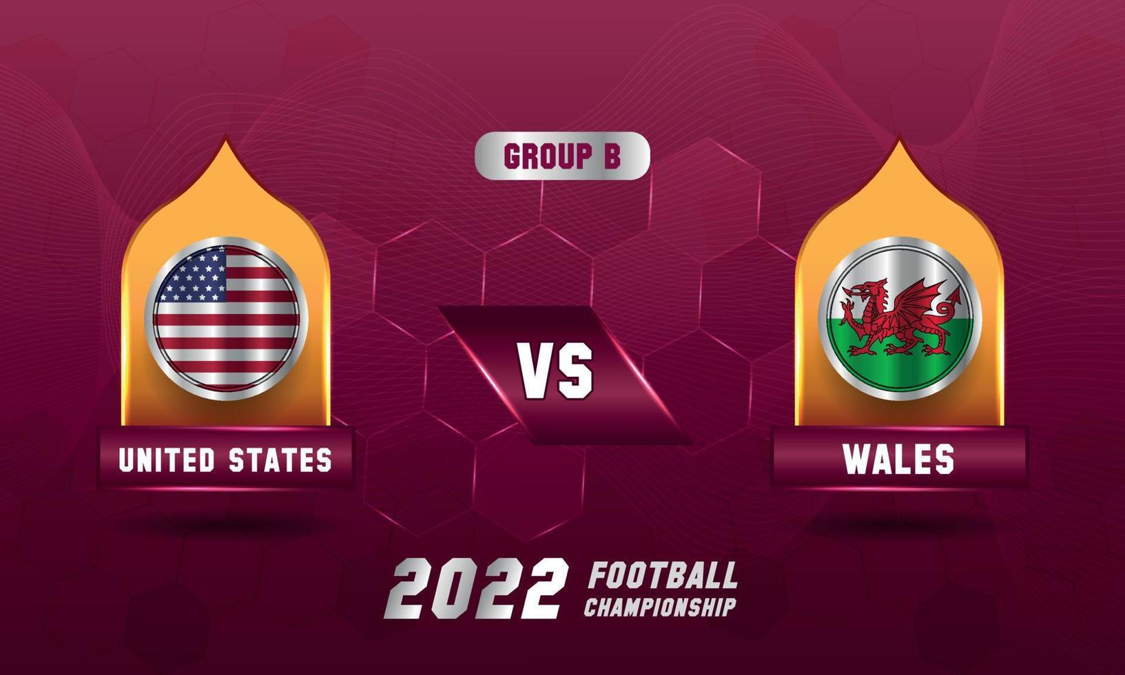 Qatar calcio calcio mondo tazza 2022 unito stati vs Galles incontro vettore
