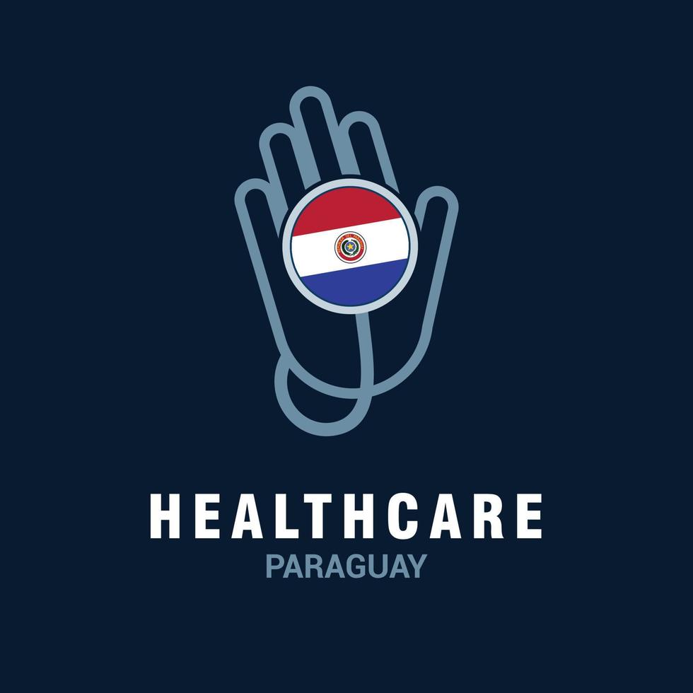 Salute cura logo con nazione bandiera design vettore