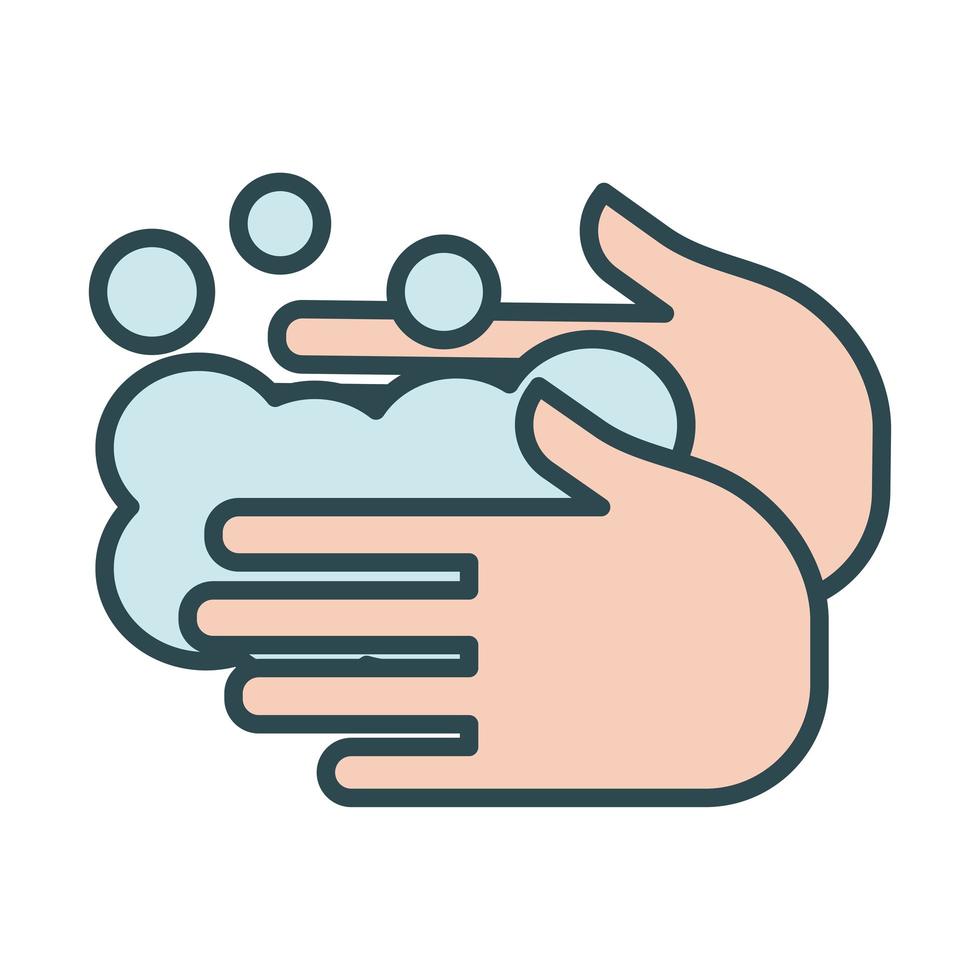 mani che lavano l'icona di stile di riempimento vettore