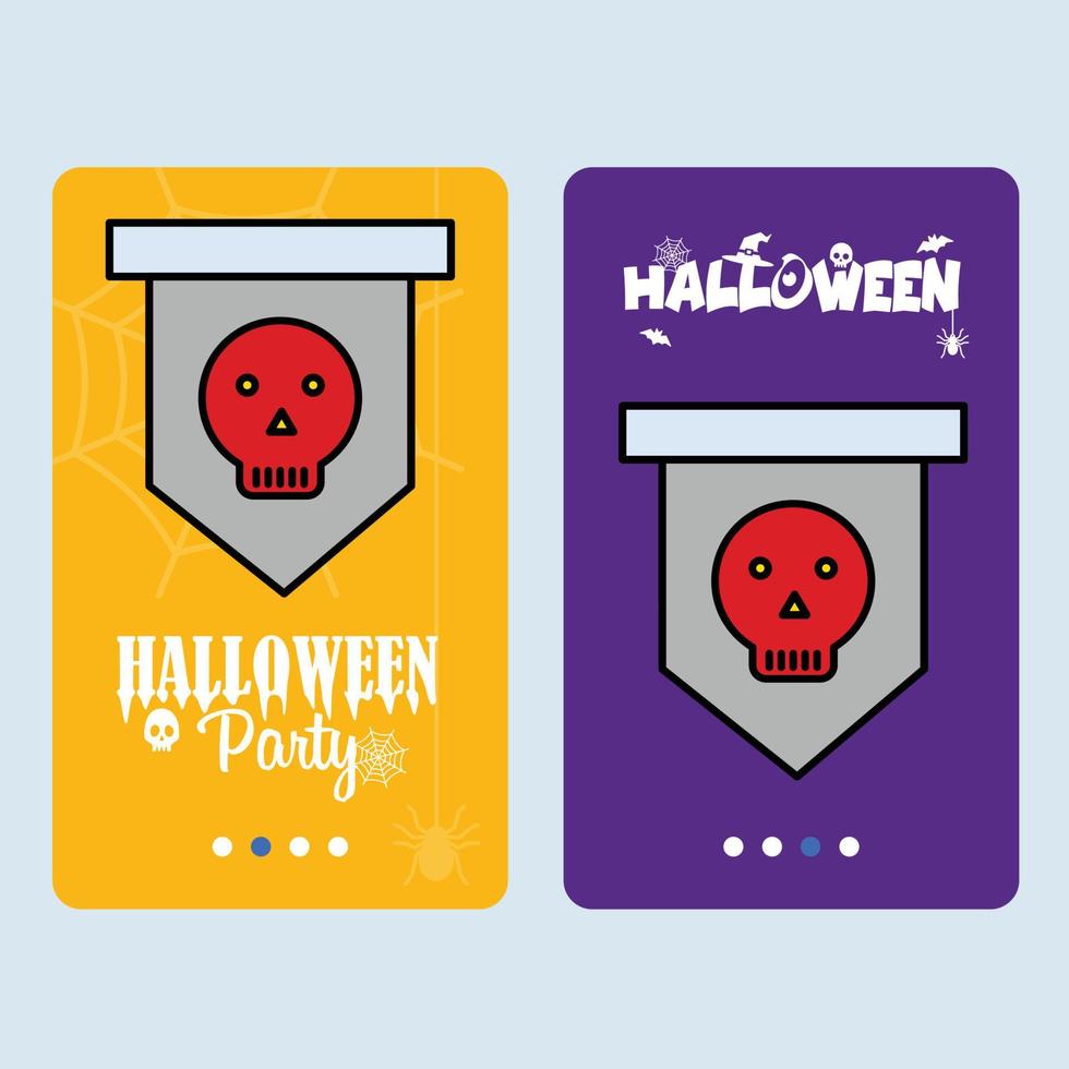 contento Halloween invito design con cranio vettore