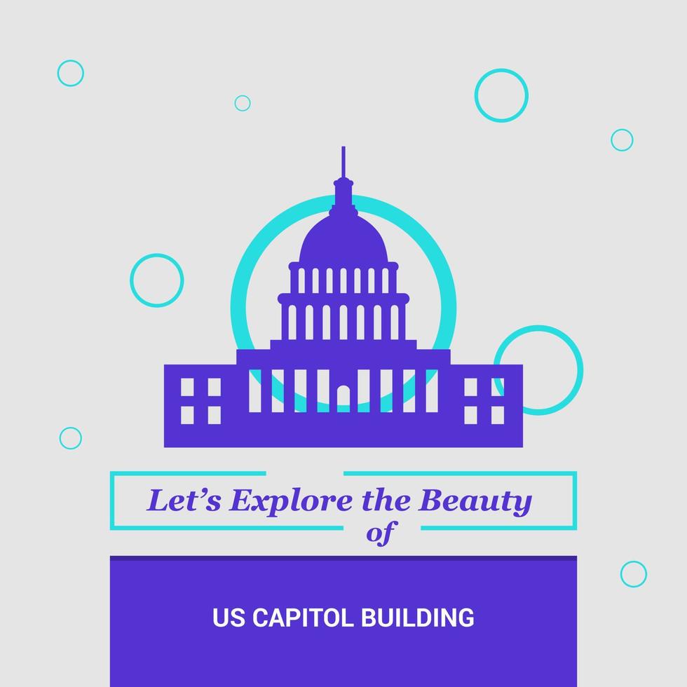 lascia Esplorare il bellezza di noi Campidoglio edificio Washington unito stati nazionale punti di riferimento vettore
