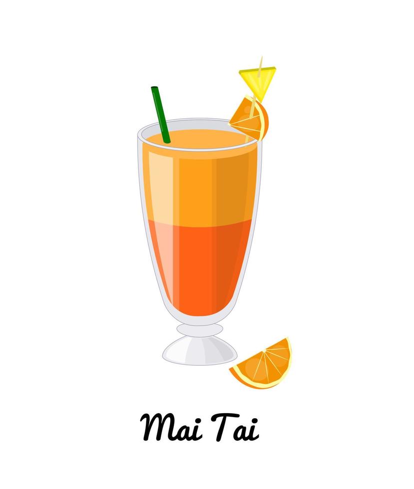 Mai tai cocktail. vettore