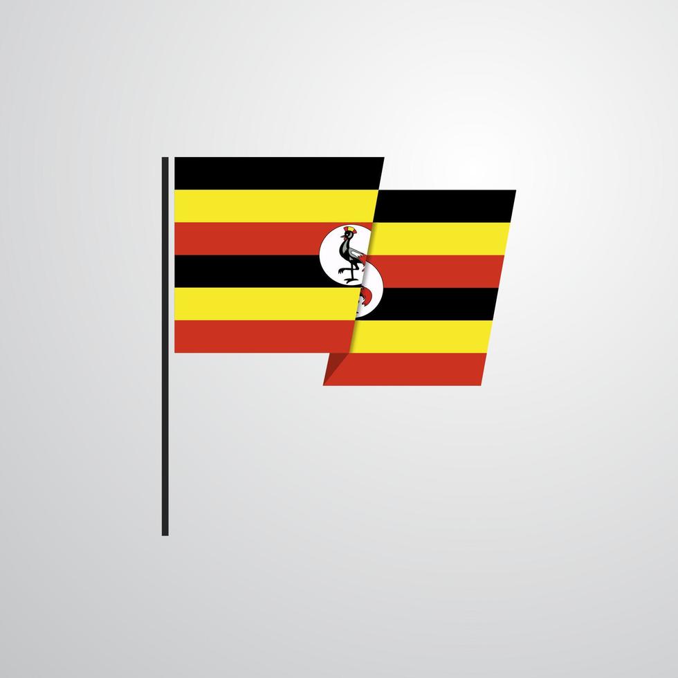 Uganda agitando bandiera design vettore