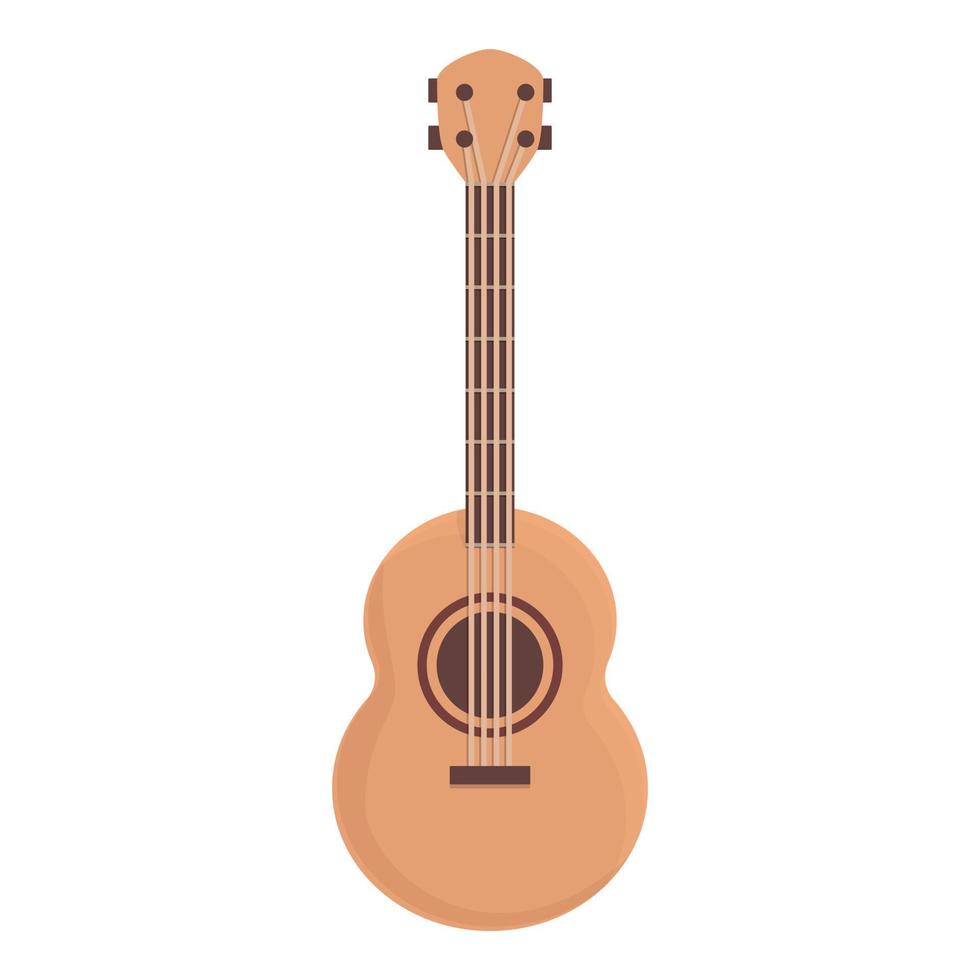 di legno ukulele icona cartone animato vettore. acustico chitarra vettore