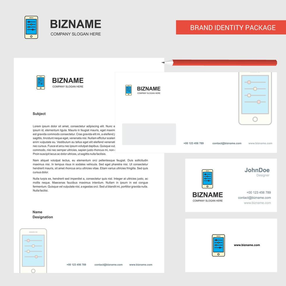 mobile ambientazione attività commerciale carta intestata Busta e visitare carta design vettore modello