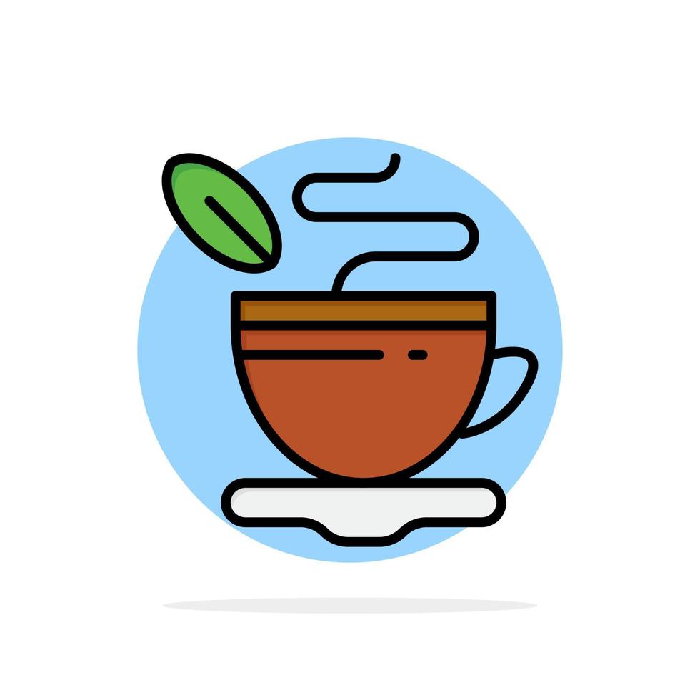 tè tazza caldo caffè astratto cerchio sfondo piatto colore icona vettore