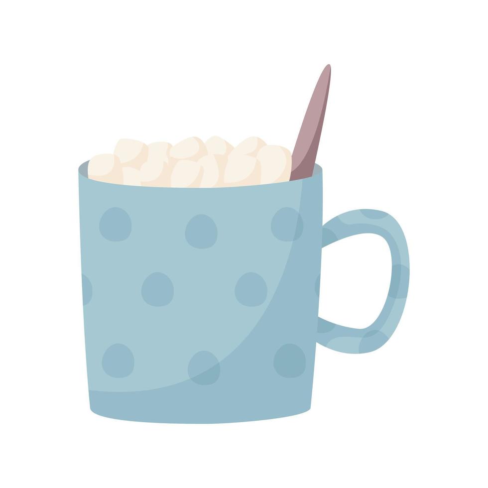 vettore isolato cartone animato illustrazione di ceramica boccale con marshmallow.