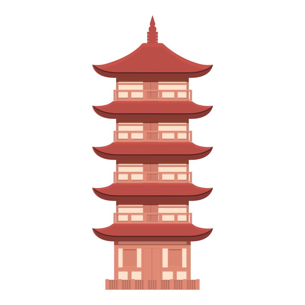 strada pagoda icona cartone animato vettore. Cina edificio vettore