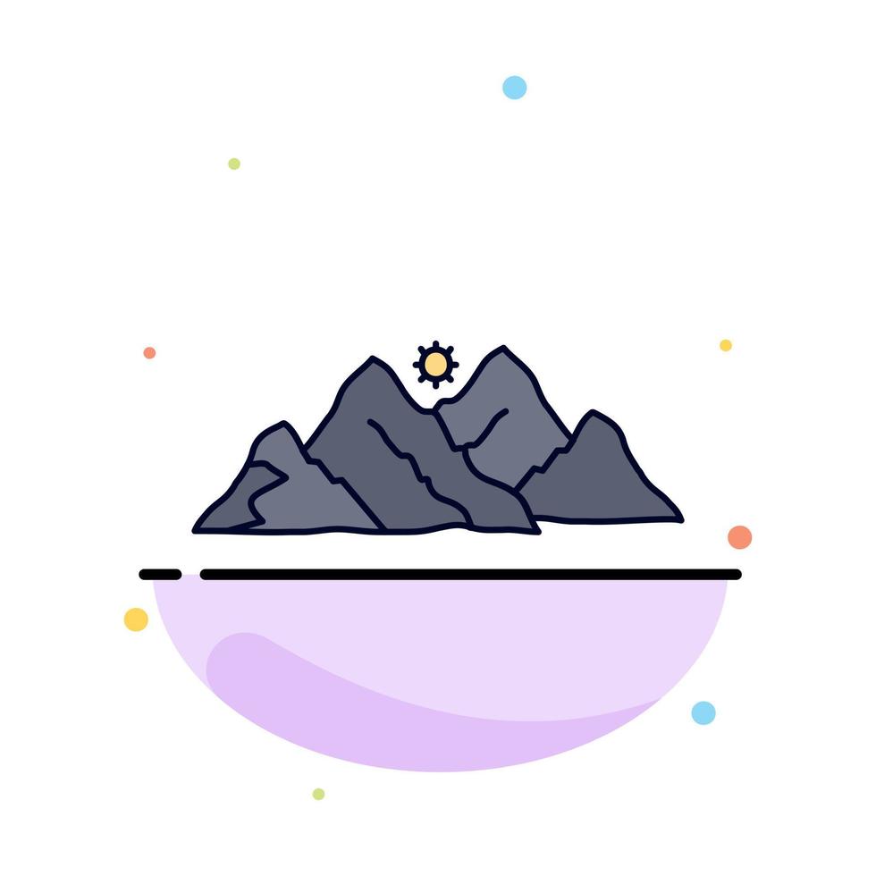 montagna paesaggio collina natura scena piatto colore icona vettore