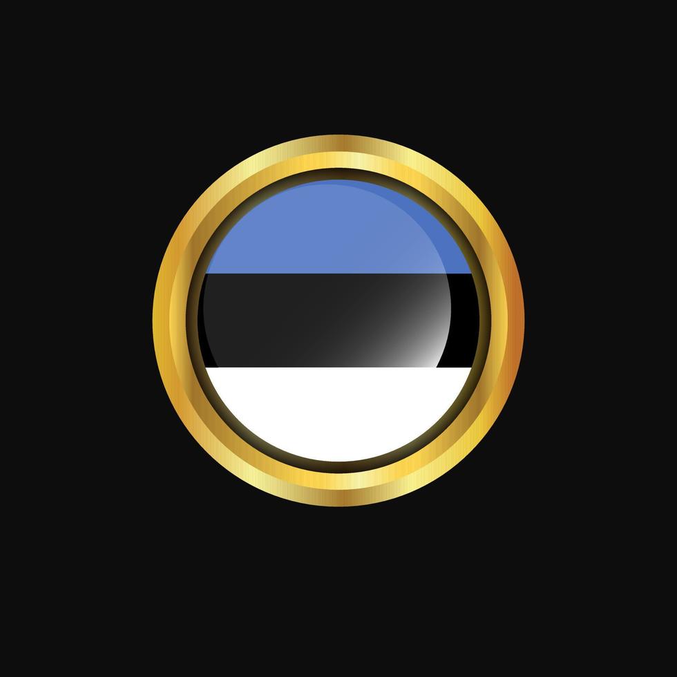 Estonia bandiera d'oro pulsante vettore
