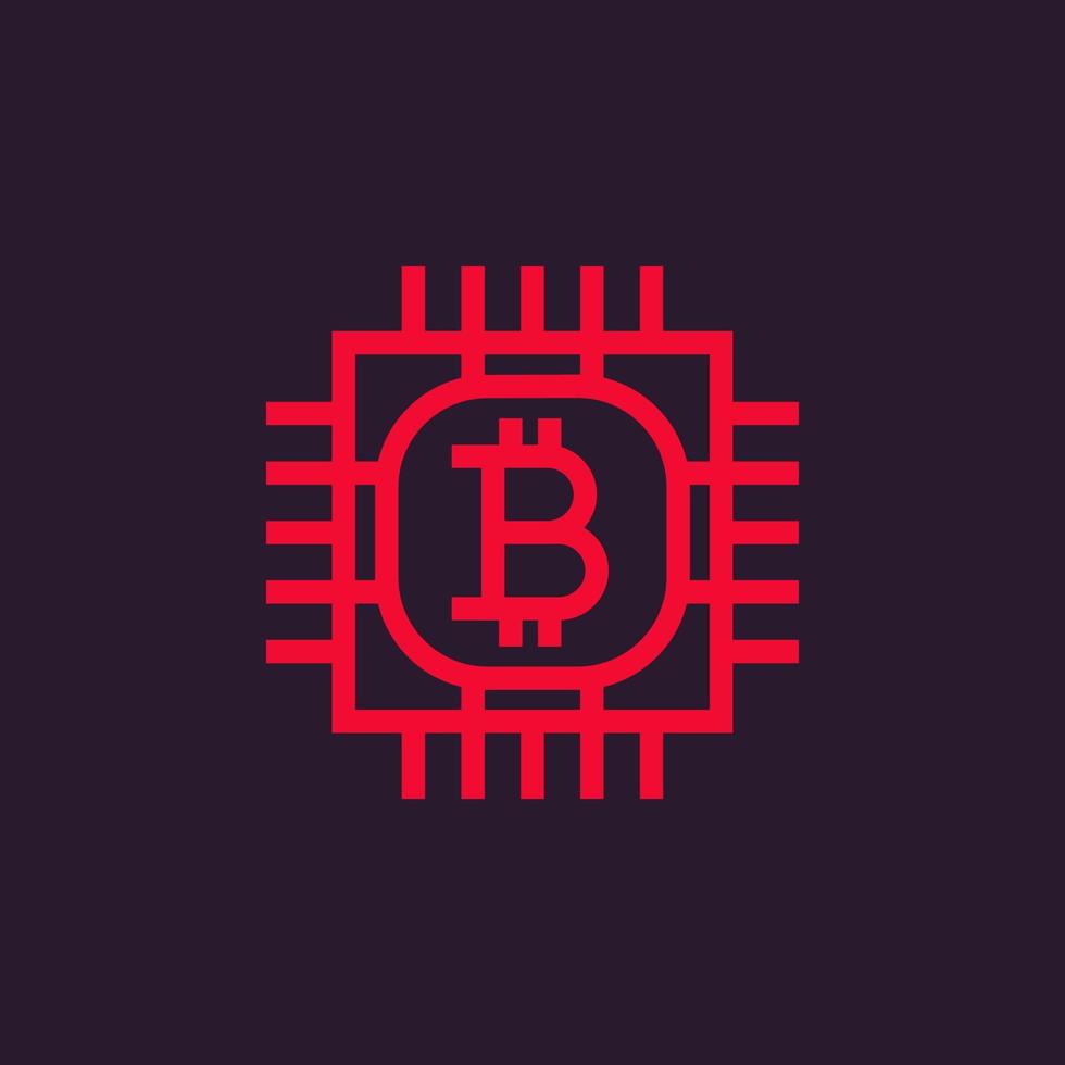 bitcoin icona nel linea stile vettore