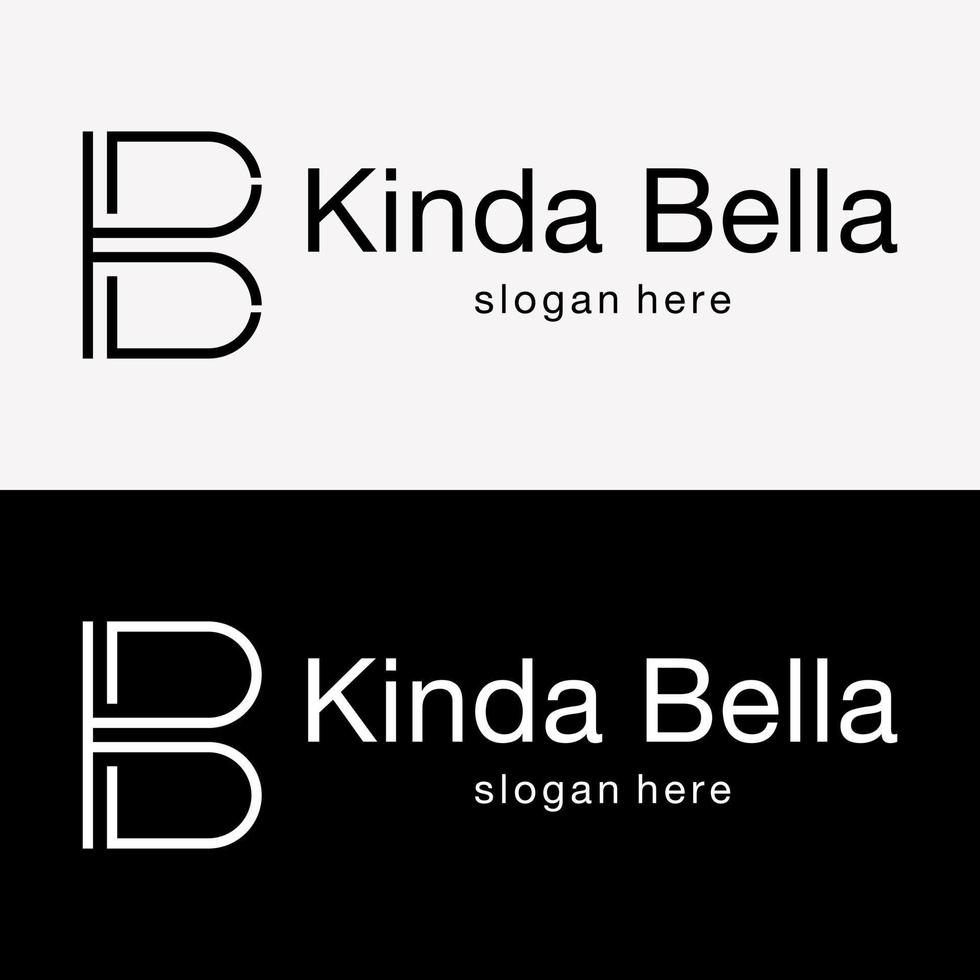 lettera B bk kb monogramma simbolo icona elegante semplice minimalista marca identità logo design vettore