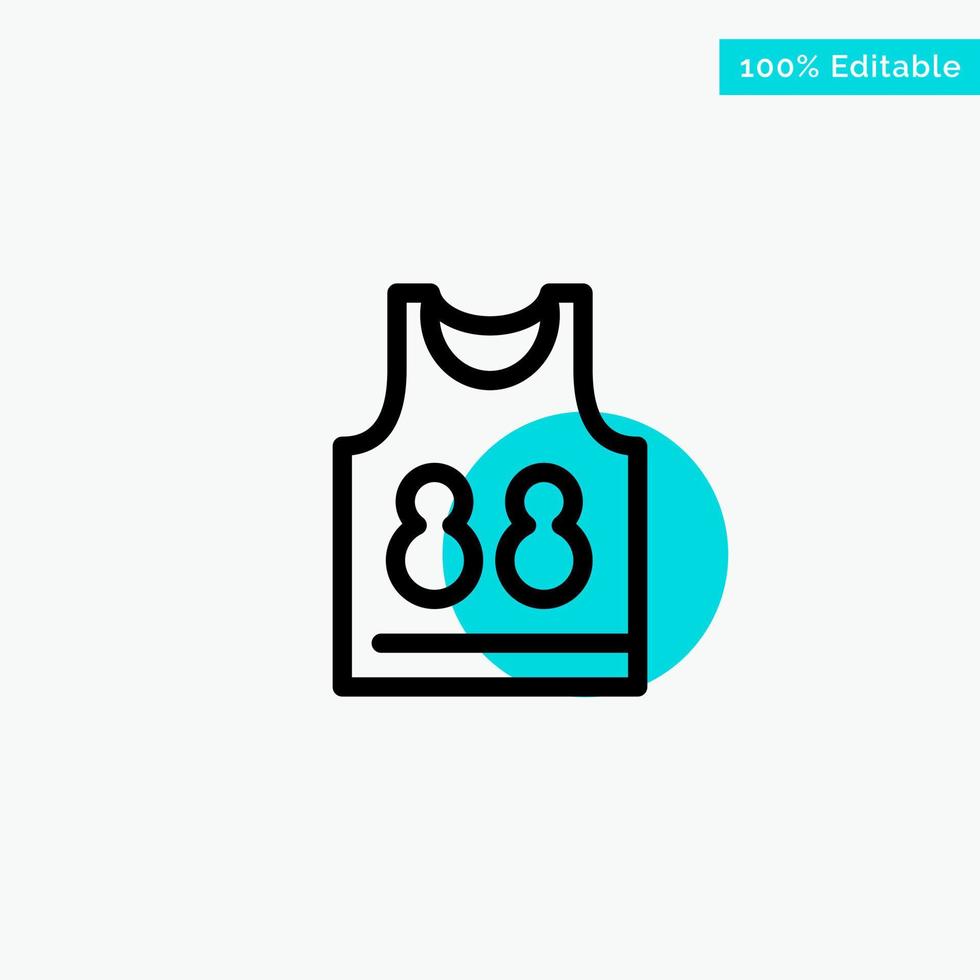 camicia maglietta gioco sport turchese evidenziare cerchio punto vettore icona