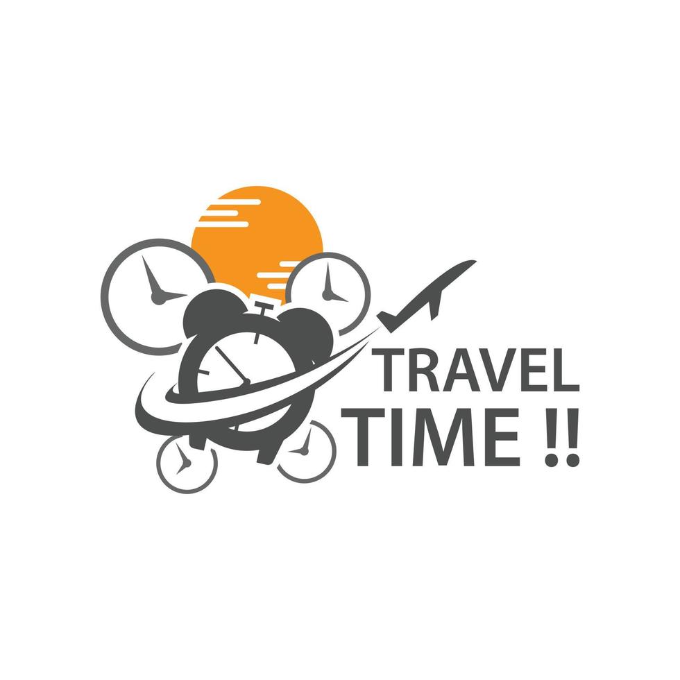 viaggio tempo vacanza fine settimana logo design illustrazione concetto vettore