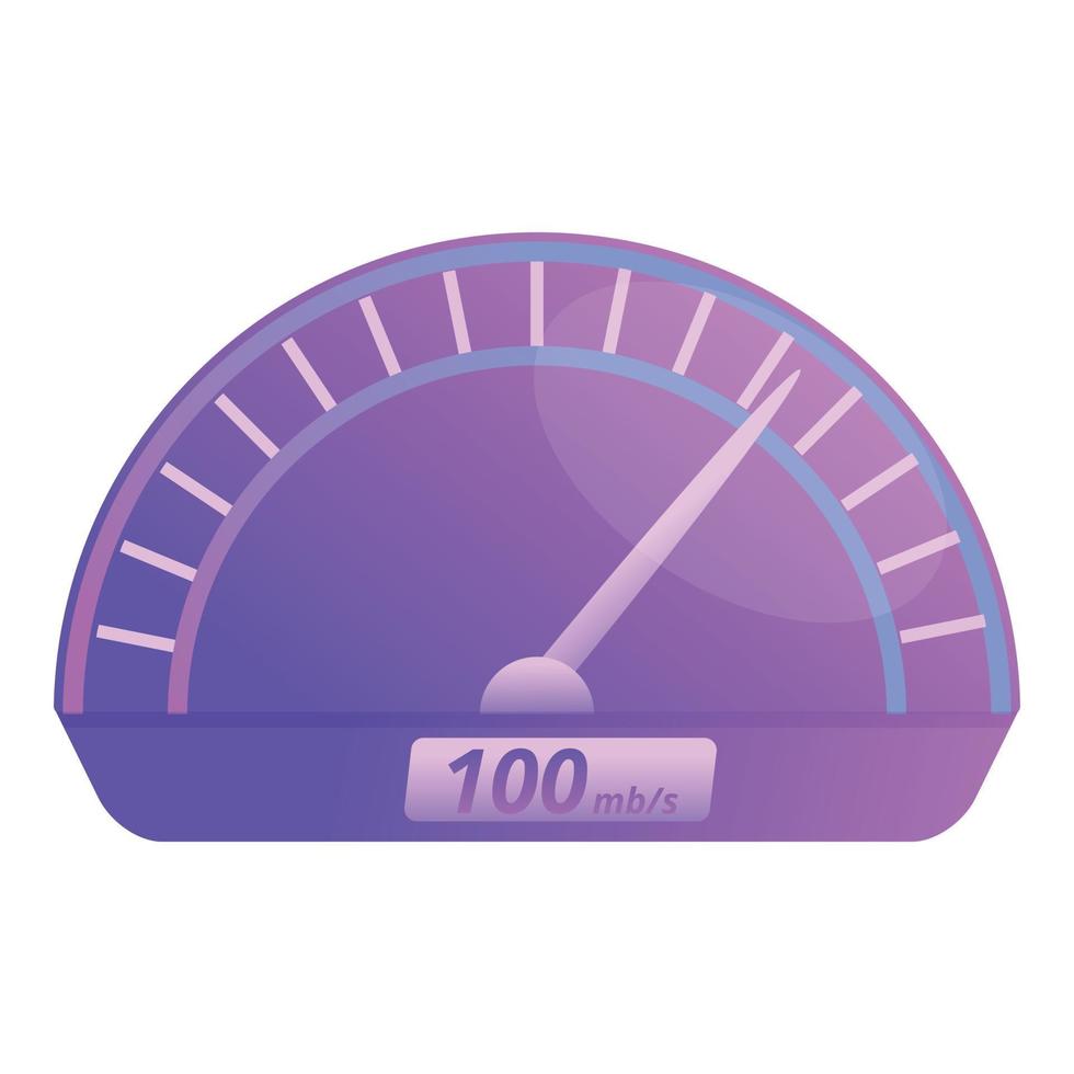 Internet velocità test icona, cartone animato stile vettore