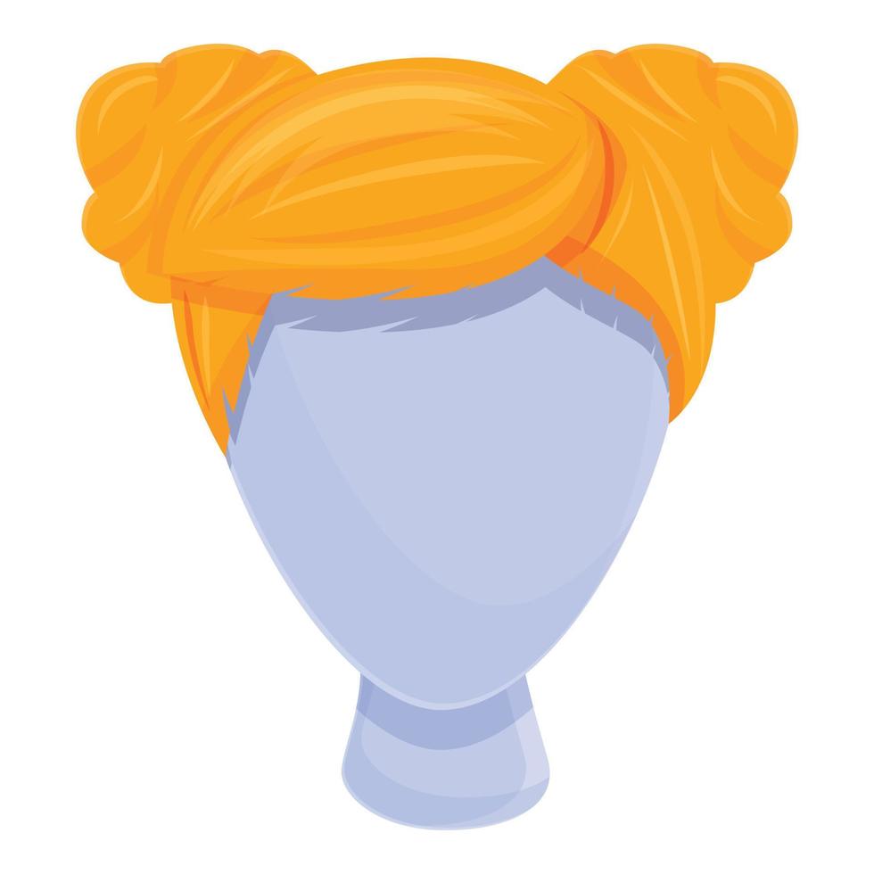 carnevale parrucca icona, cartone animato stile vettore