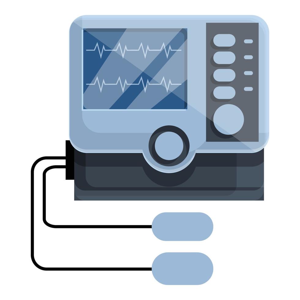 elettrico defibrillatore icona, cartone animato stile vettore
