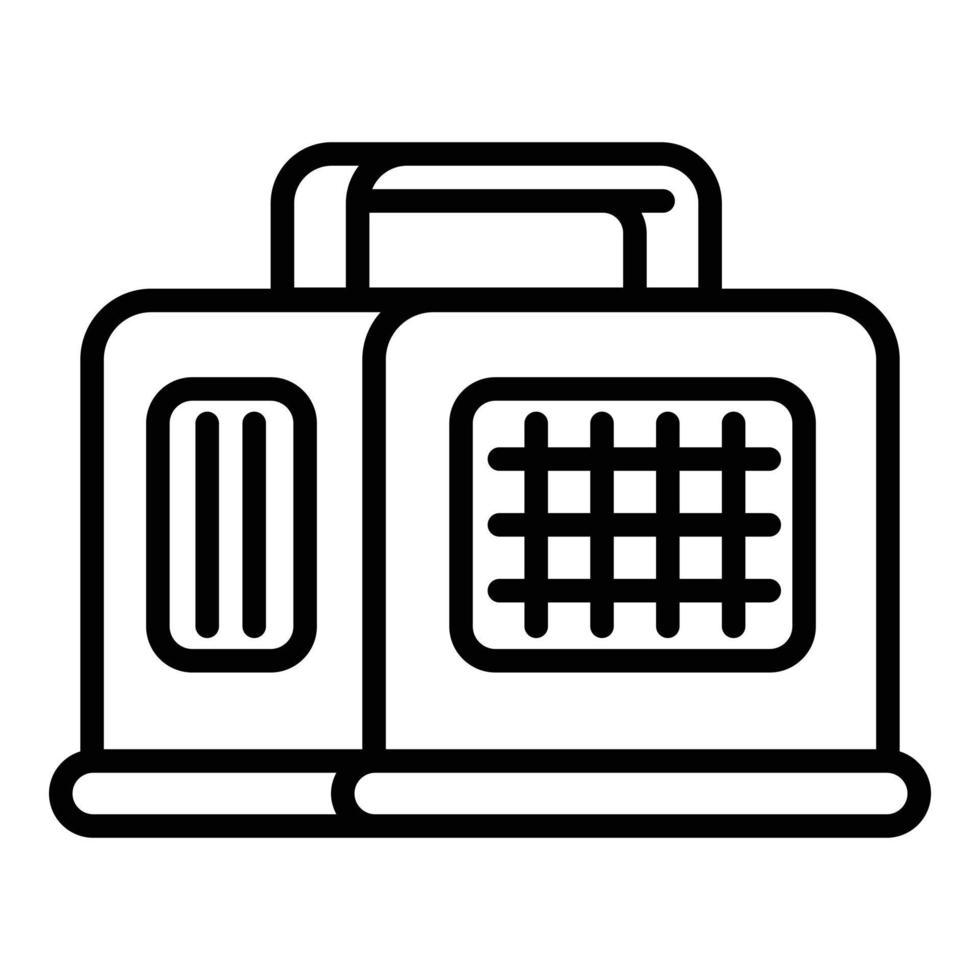 animale domestico portatile gabbia icona, schema stile vettore