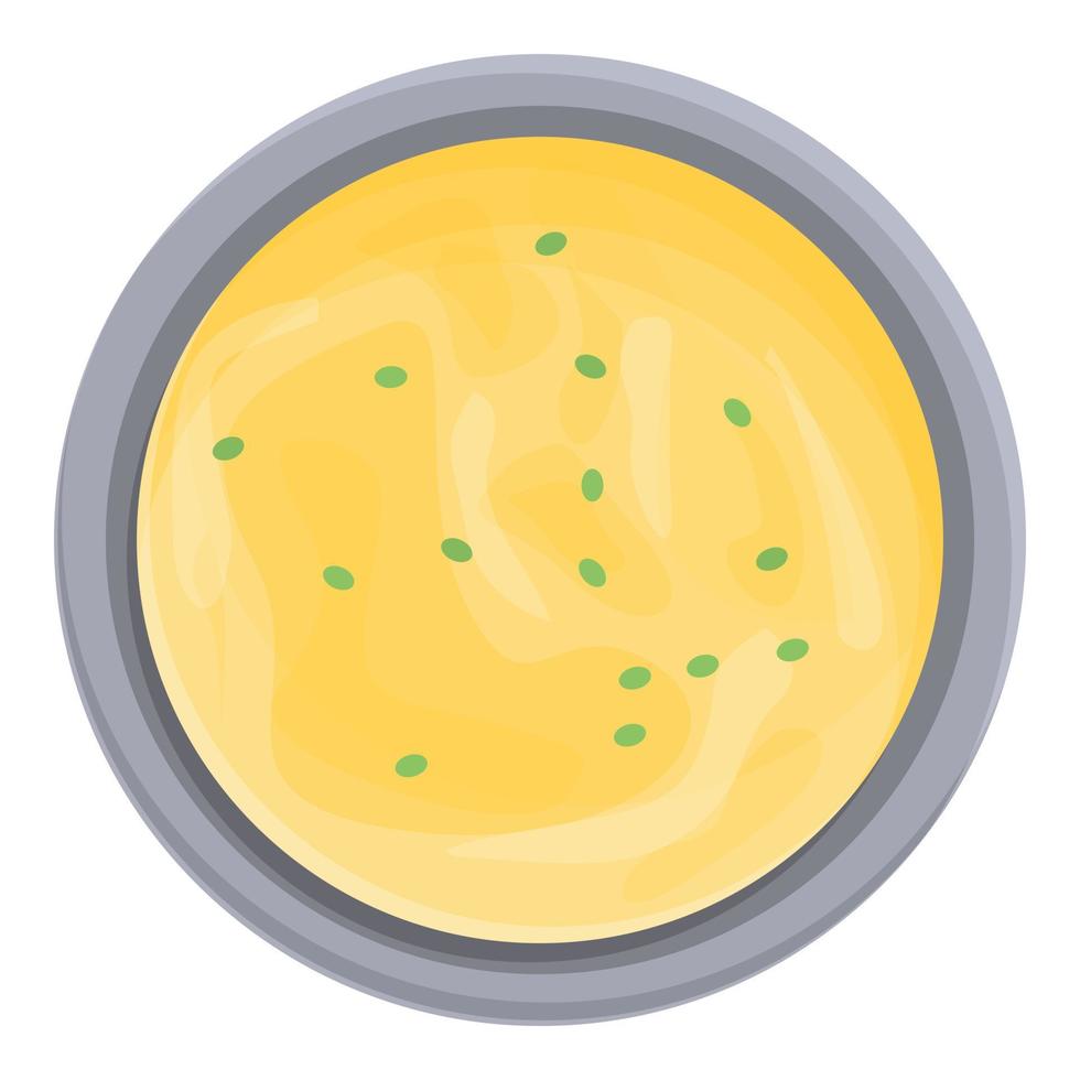 crema la minestra icona cartone animato vettore. caldo ciotola vettore