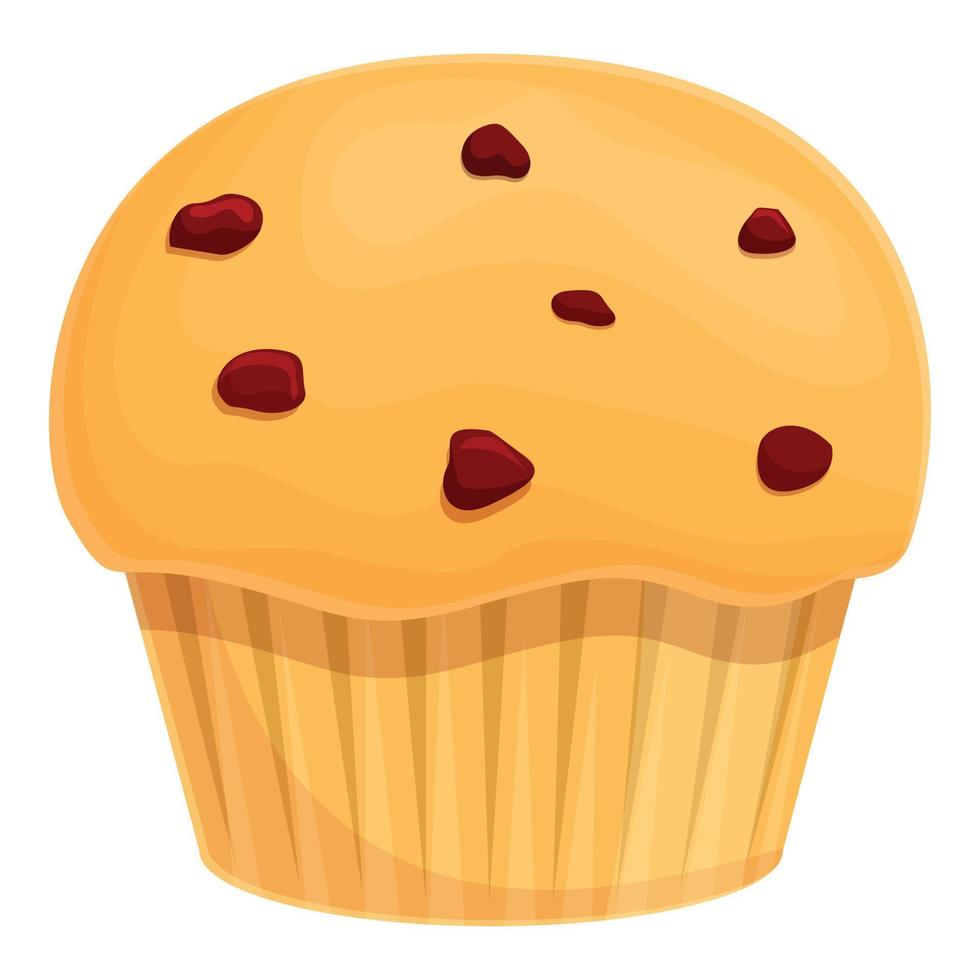 Cupcake icona, cartone animato e piatto stile vettore