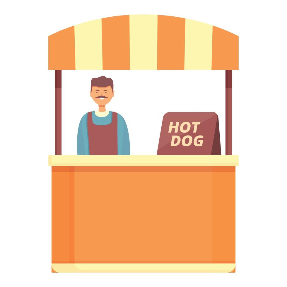 padre caldo cane venditore icona cartone animato vettore. cibo In piedi vettore