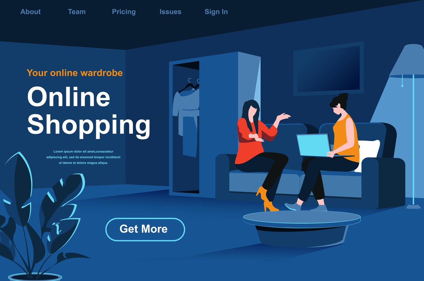 pagina di destinazione isometrica dello shopping online vettore