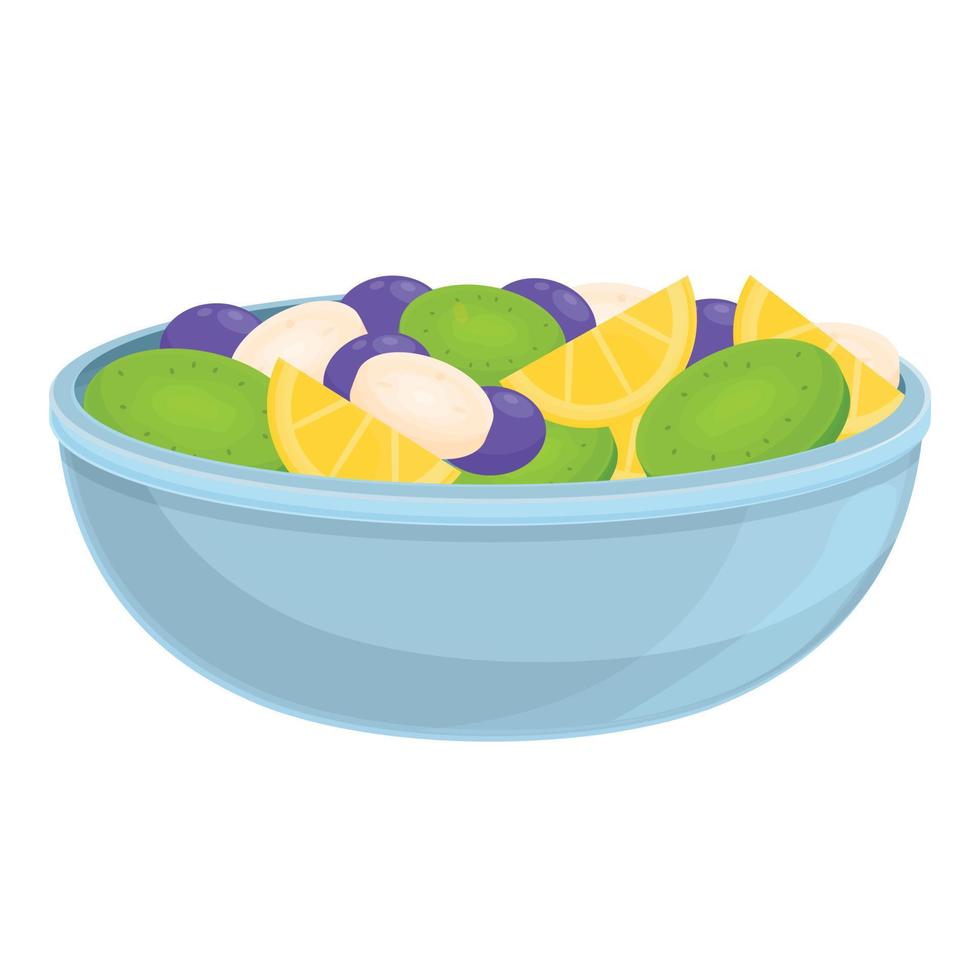 tropicale frutta insalata icona, cartone animato stile vettore