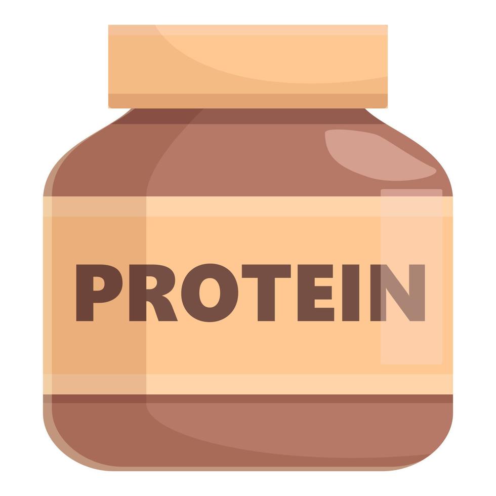 proteina cioccolato vaso icona cartone animato vettore. zucchero cibo vettore