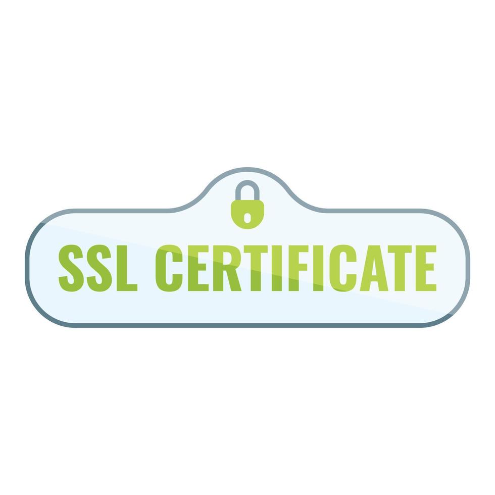 dati ssl certificato icona, cartone animato stile vettore