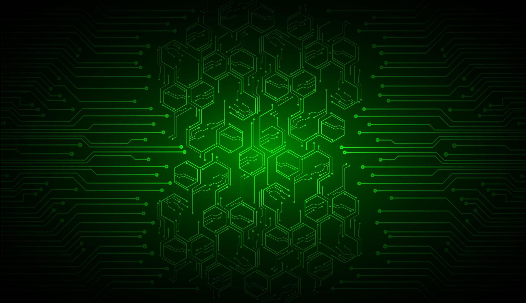 concetto di tecnologia futura del circuito cyber verde vettore
