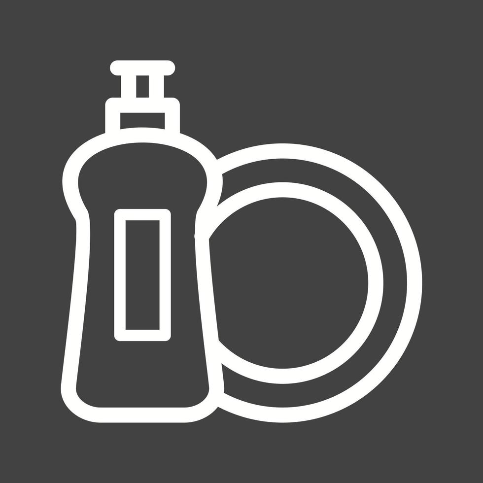 lavastoviglie sapone linea rovesciato icona vettore