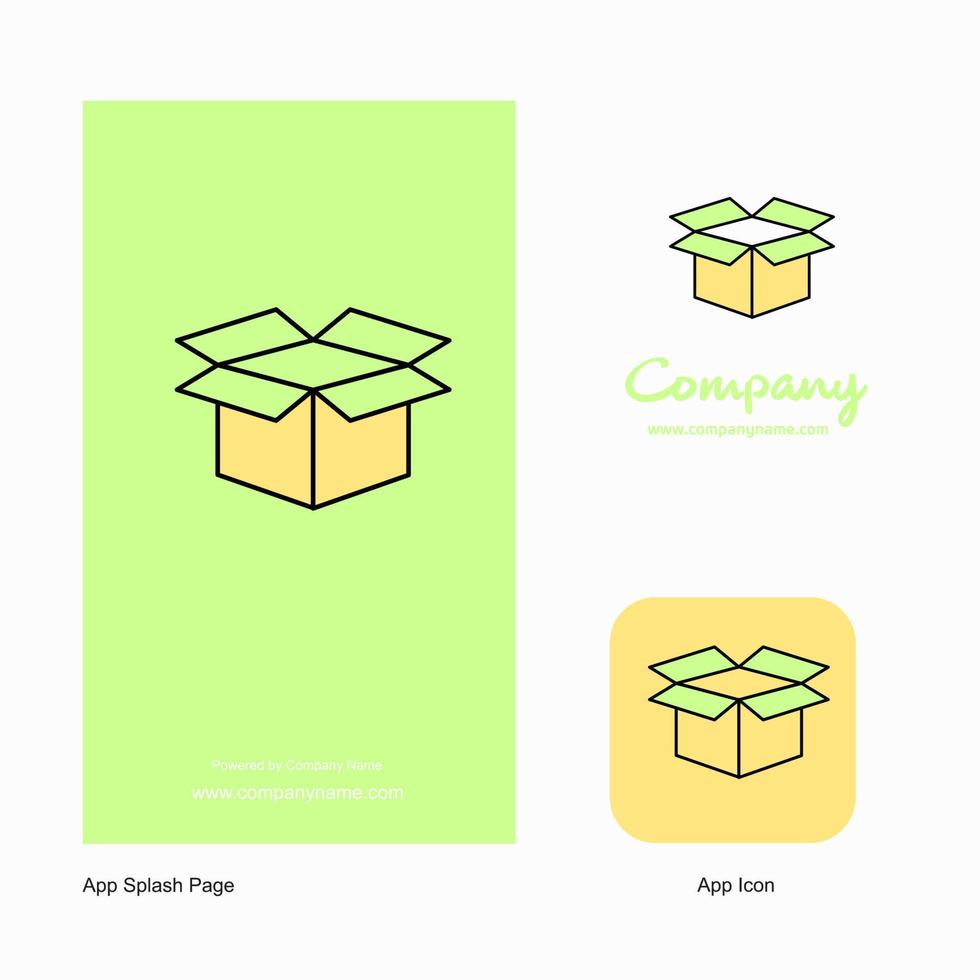 scatola di cartone azienda logo App icona e spruzzo pagina design creativo attività commerciale App design elementi vettore