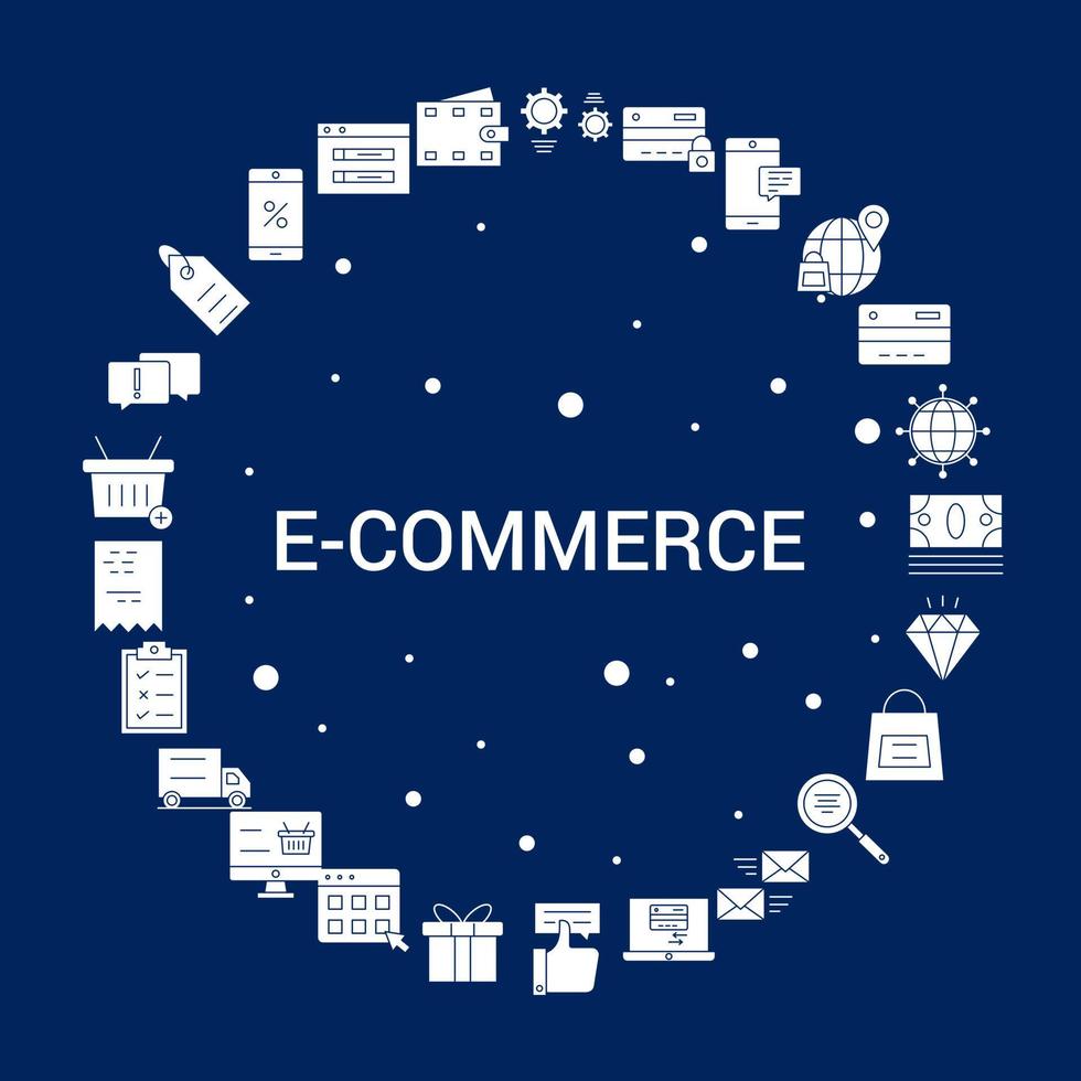 creativo e-commerce icona sfondo vettore