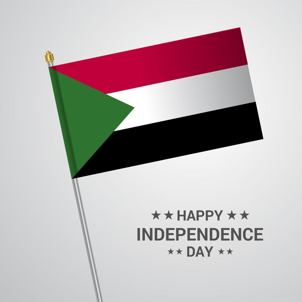 Sudan indipendenza giorno tipografico design con bandiera vettore