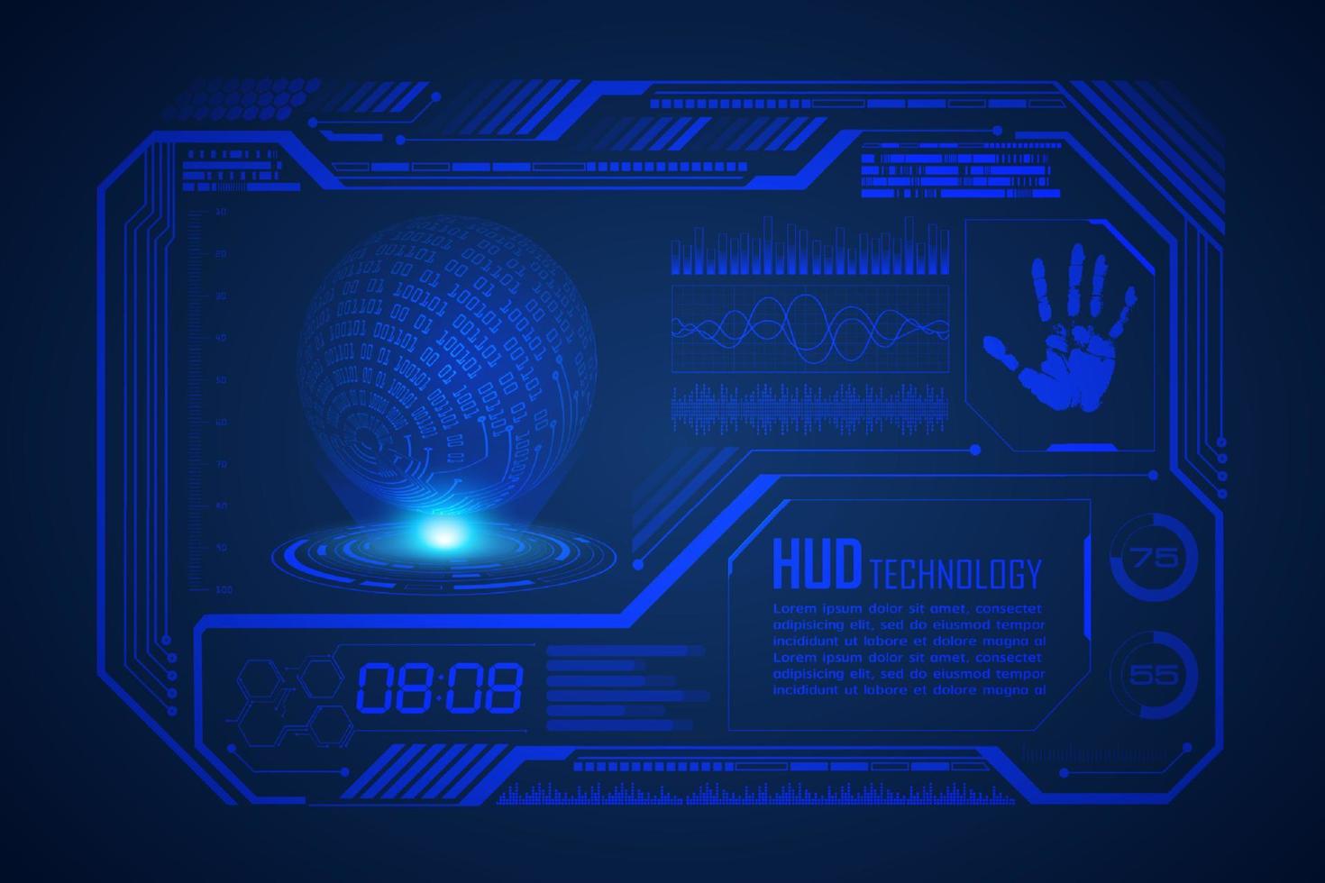 moderno hud tecnologia schermo sfondo vettore