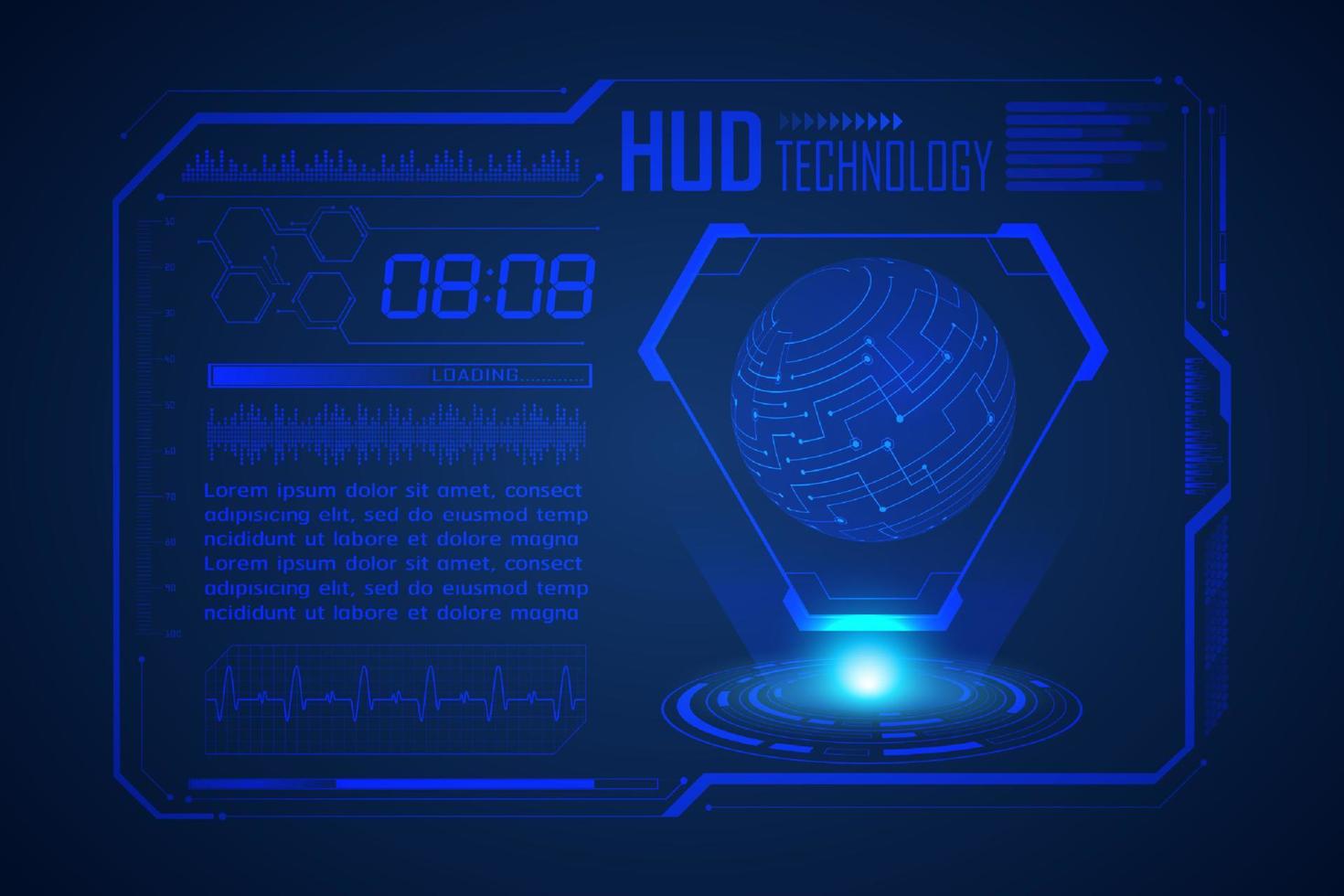 moderno hud tecnologia schermo sfondo vettore