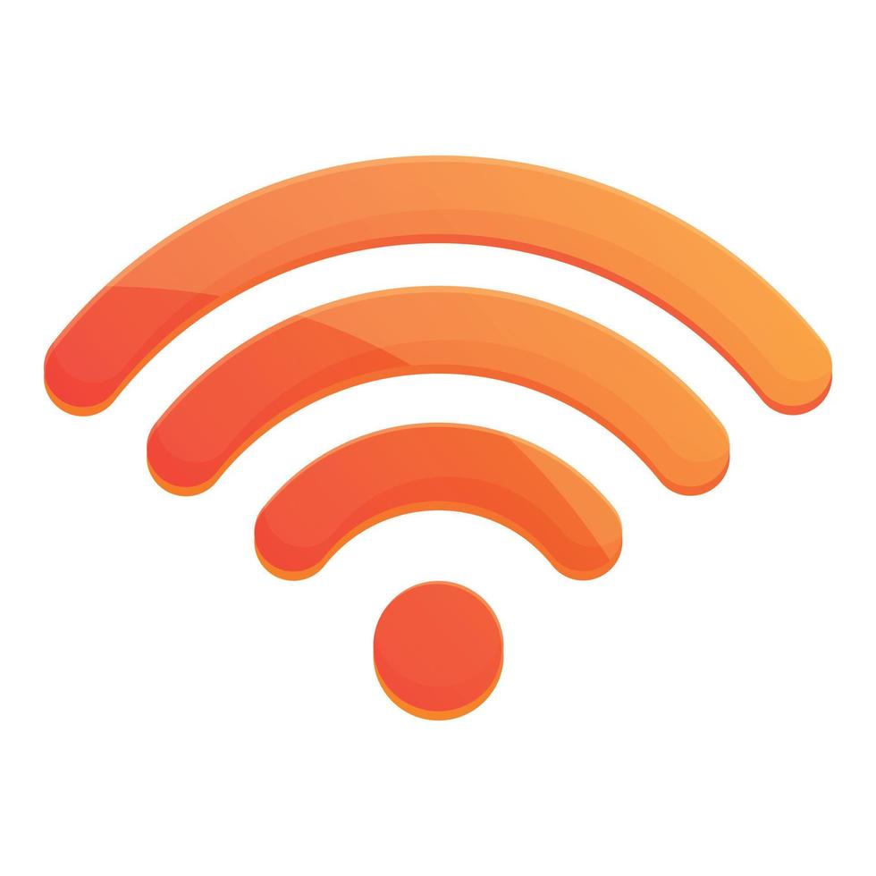 pubblico Wi-Fi individuare zona icona, cartone animato stile vettore