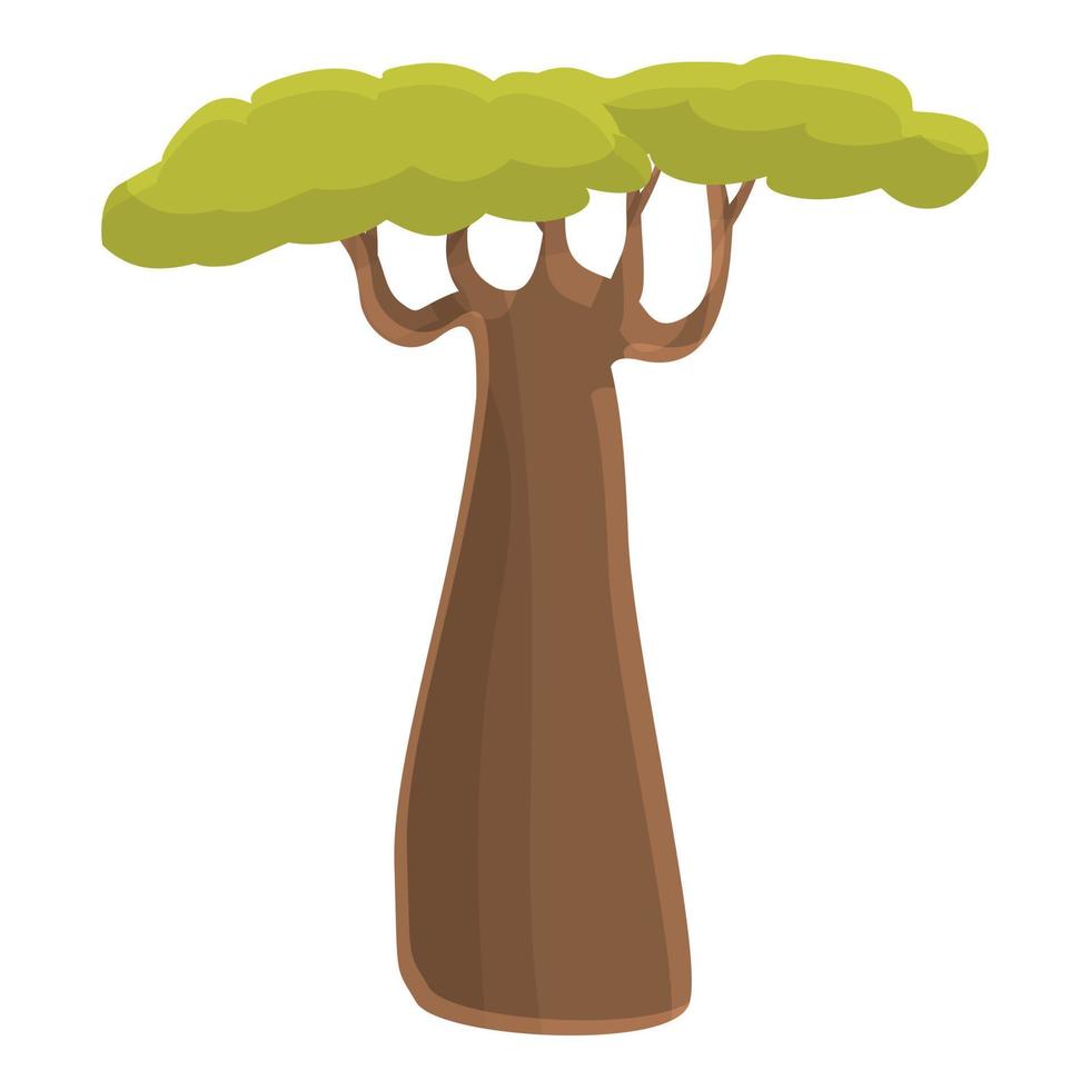 botanico baobab icona, cartone animato stile vettore