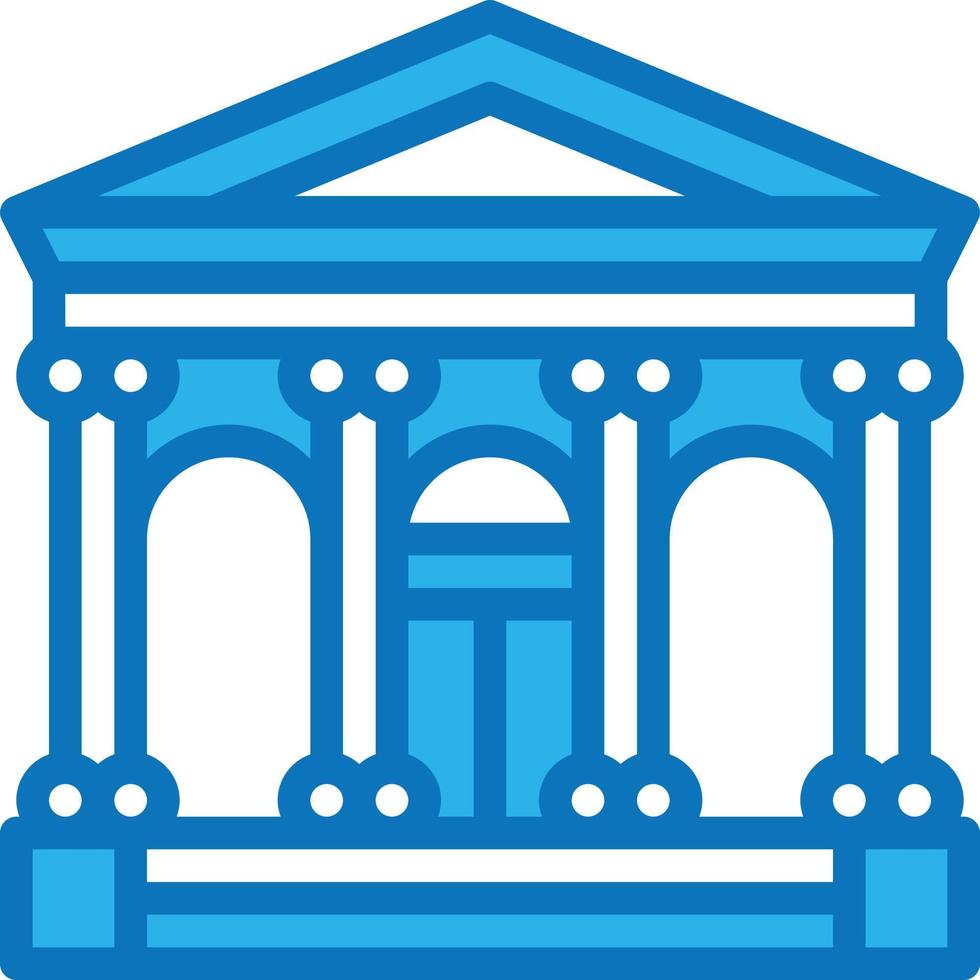 raman architettura banca edificio - blu icona vettore