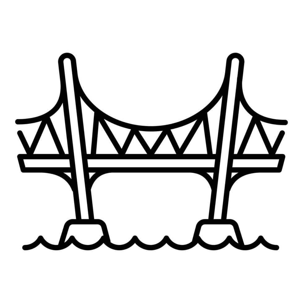 acquedotto ponte icona, schema stile vettore