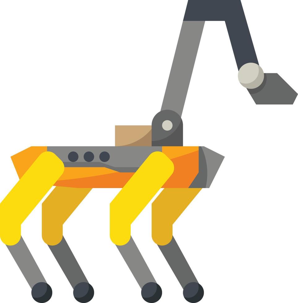 robot cane ai artificiale intelligenza - piatto icona vettore