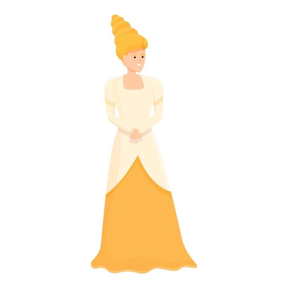 medievale Principessa icona cartone animato vettore. Regina personaggio vettore