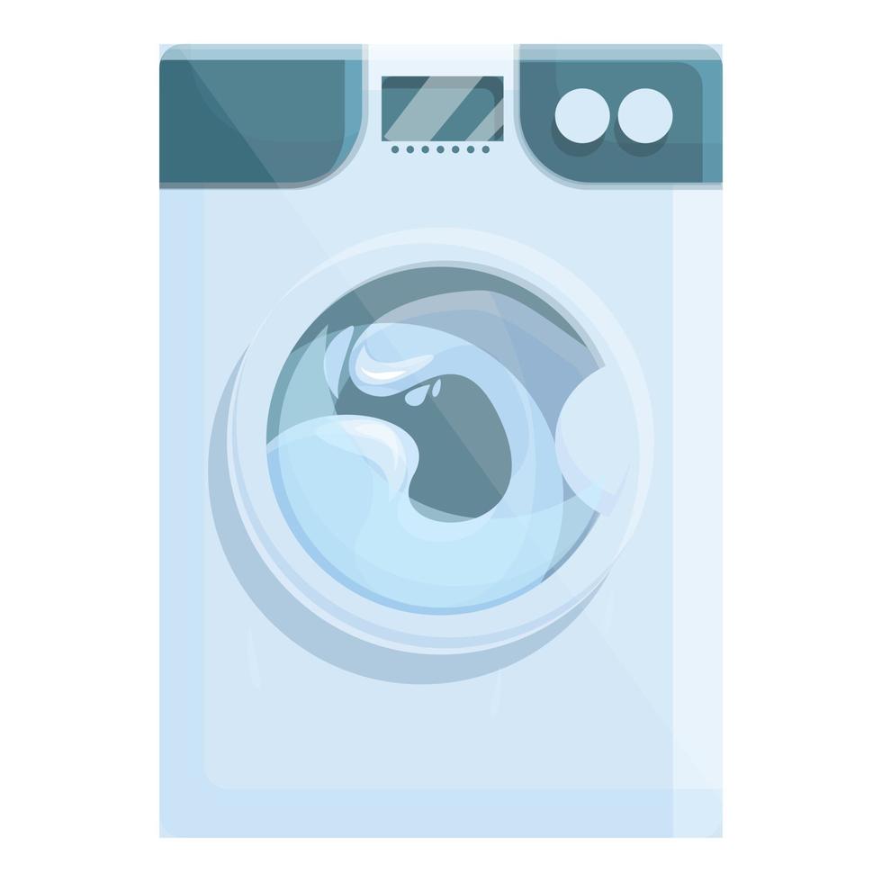 lavaggio macchina Lavorando icona, cartone animato stile vettore