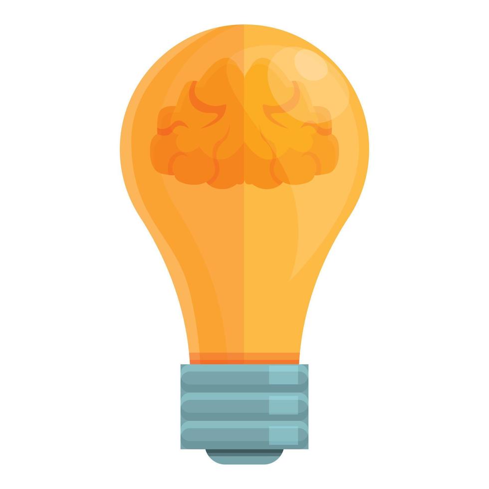 inteligente lampadina invenzione icona, cartone animato stile vettore