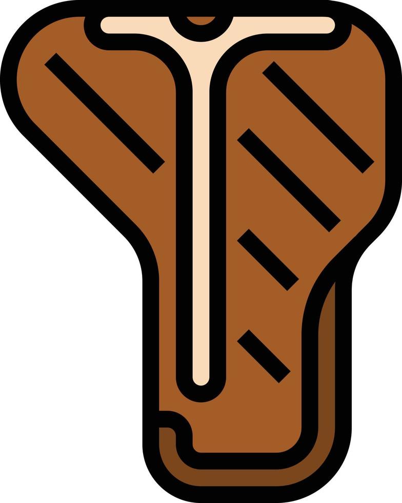 bistecca carne cibo - pieno schema icona vettore